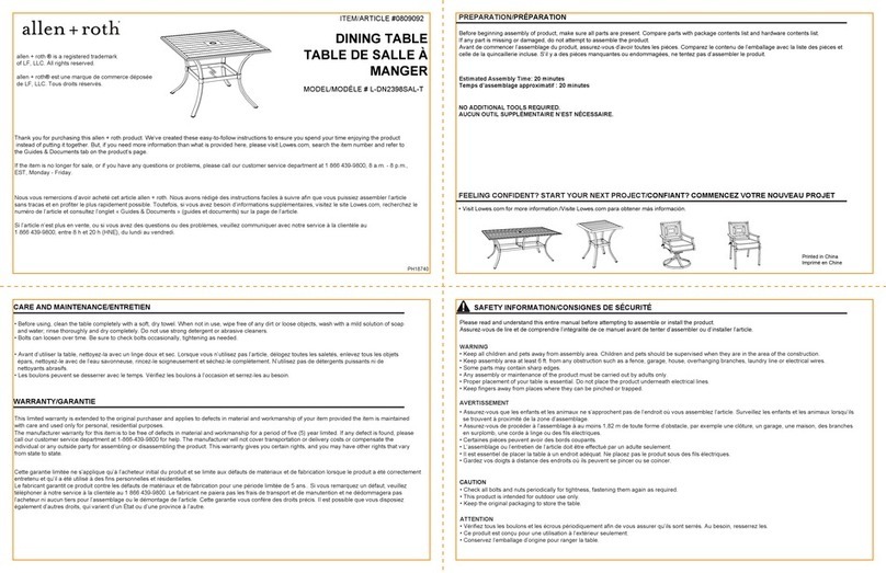 Allen + Roth L-DN2398SAL-T User manual Allen + Roth L-DN2398SAL-T User manual