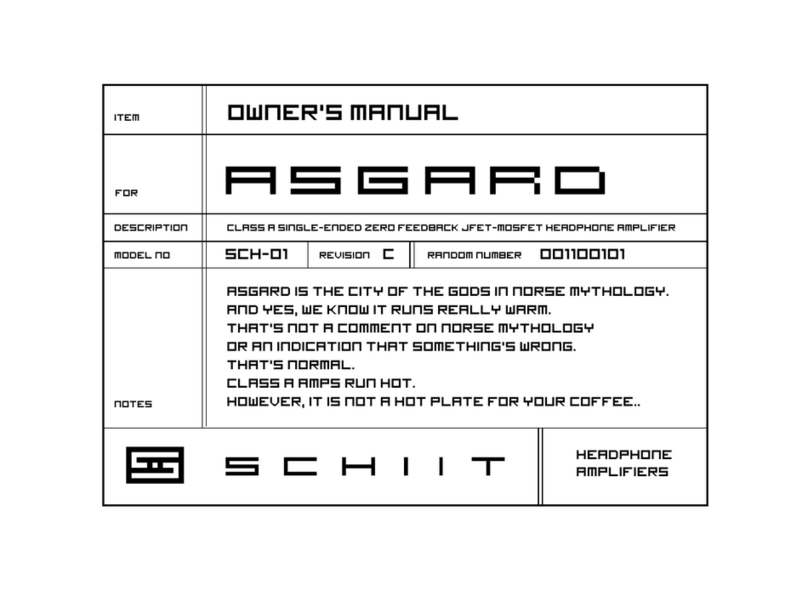 Schiit ASGARD SCH-01 owner's manual