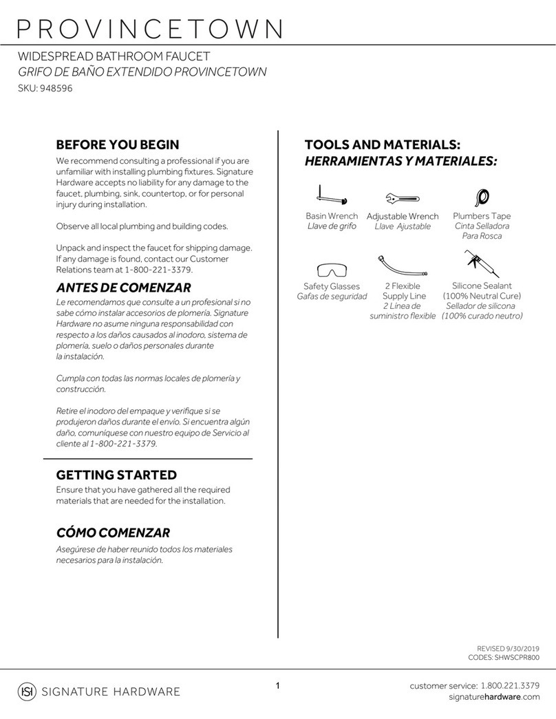 Signature Hardware Provincetown 948596 quick start guide