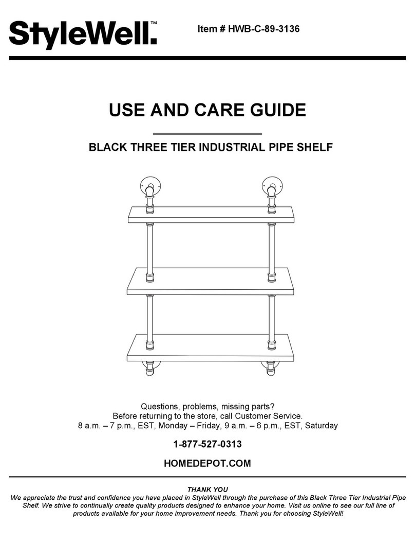 StyleWell HWB-C-89-3136 Use and care guide