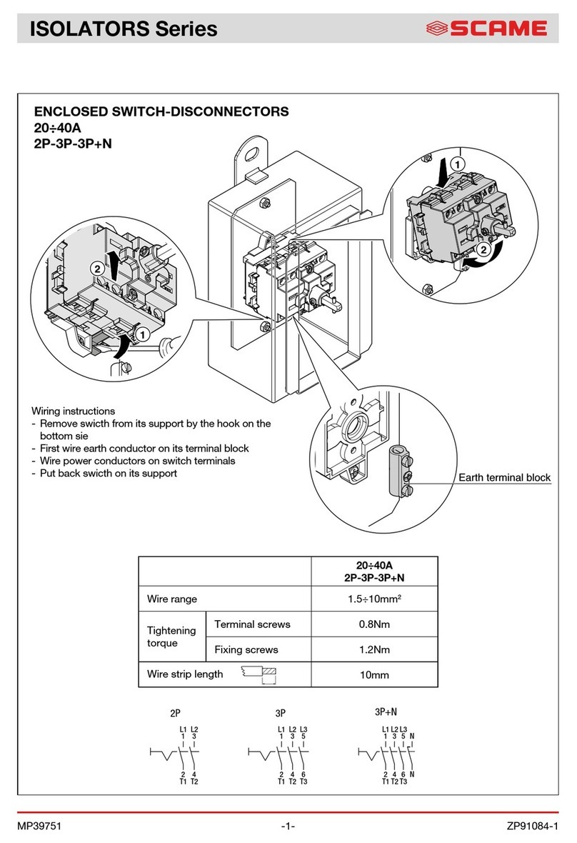 Scame ISOLATORS 590.SEM3203 User manual