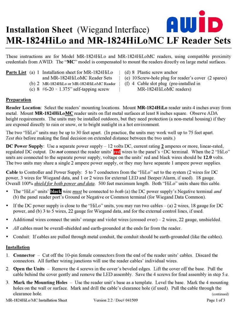 AWID MR-1824HiLo Installation sheet