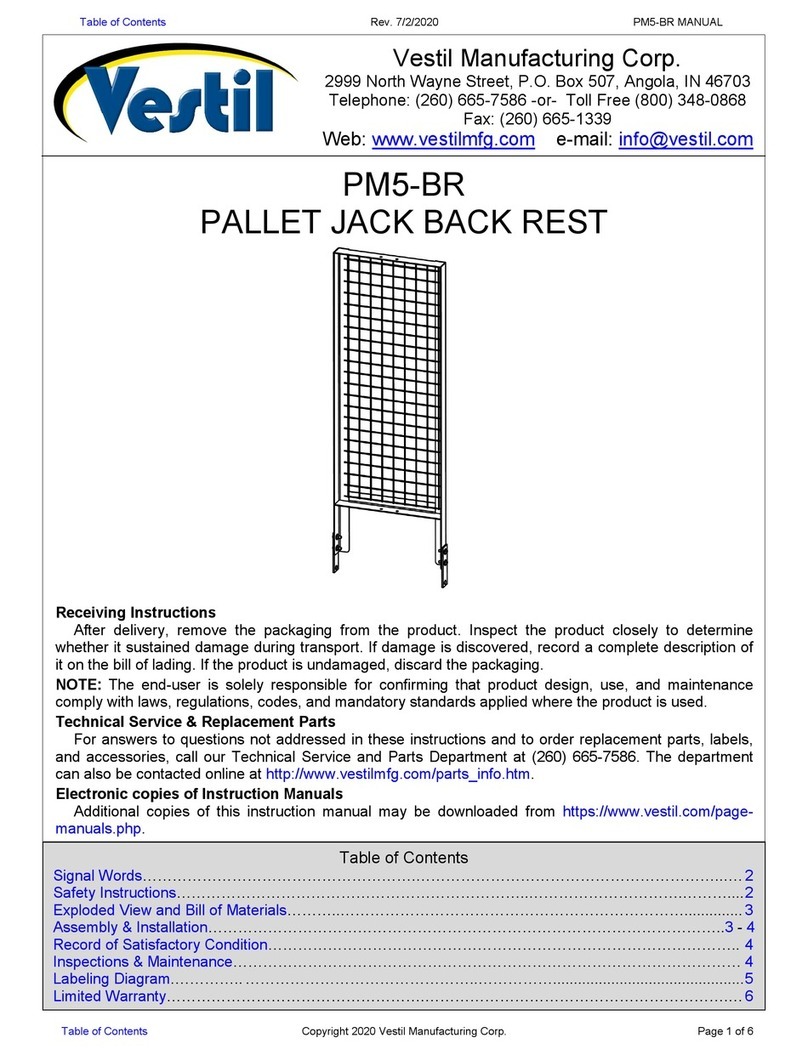 Vestil PM5-BR Use and maintenance instructions Vestil PM5-BR Use and maintenance instructions