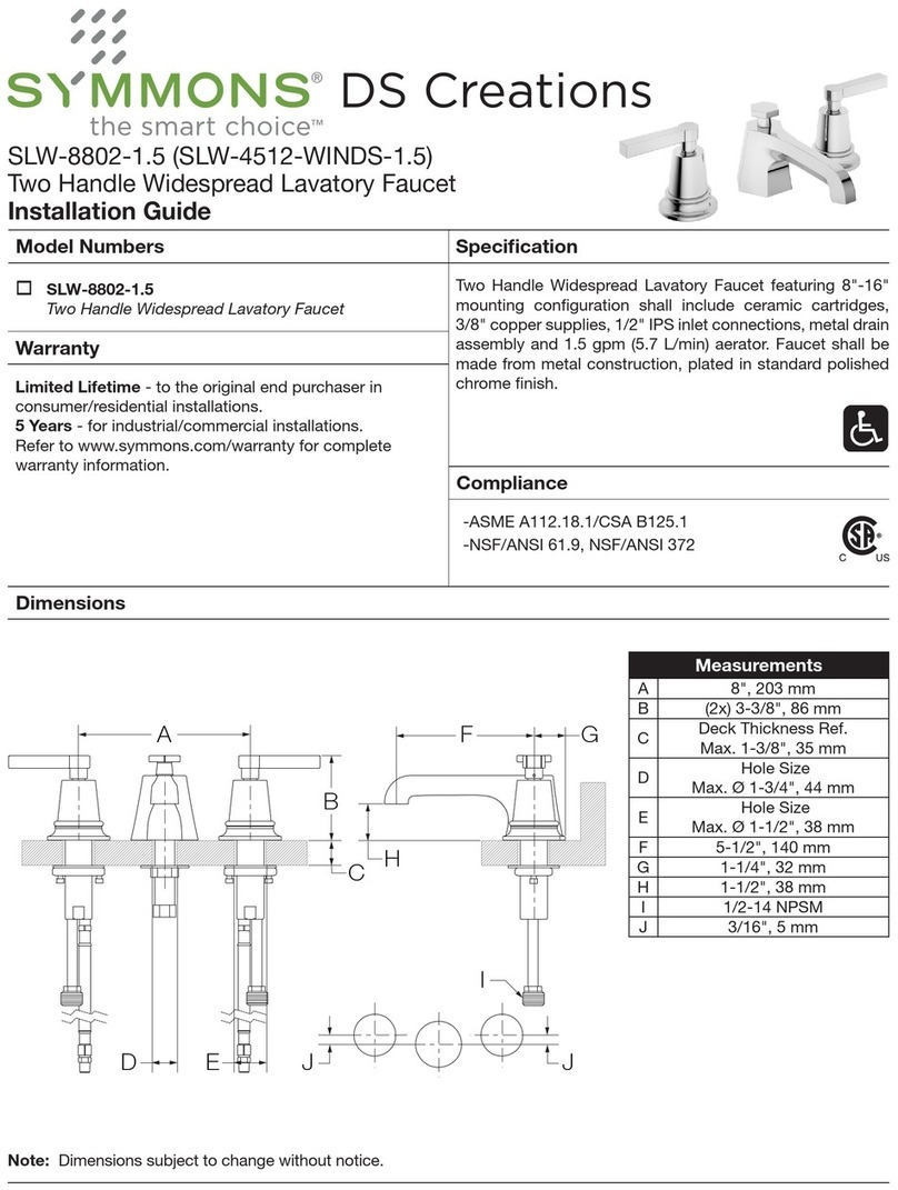 Symmons SLW-8802-1.5 User manual