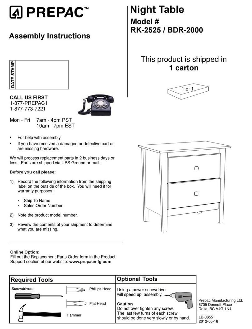 Prepac RK-2525 Assembly instructions