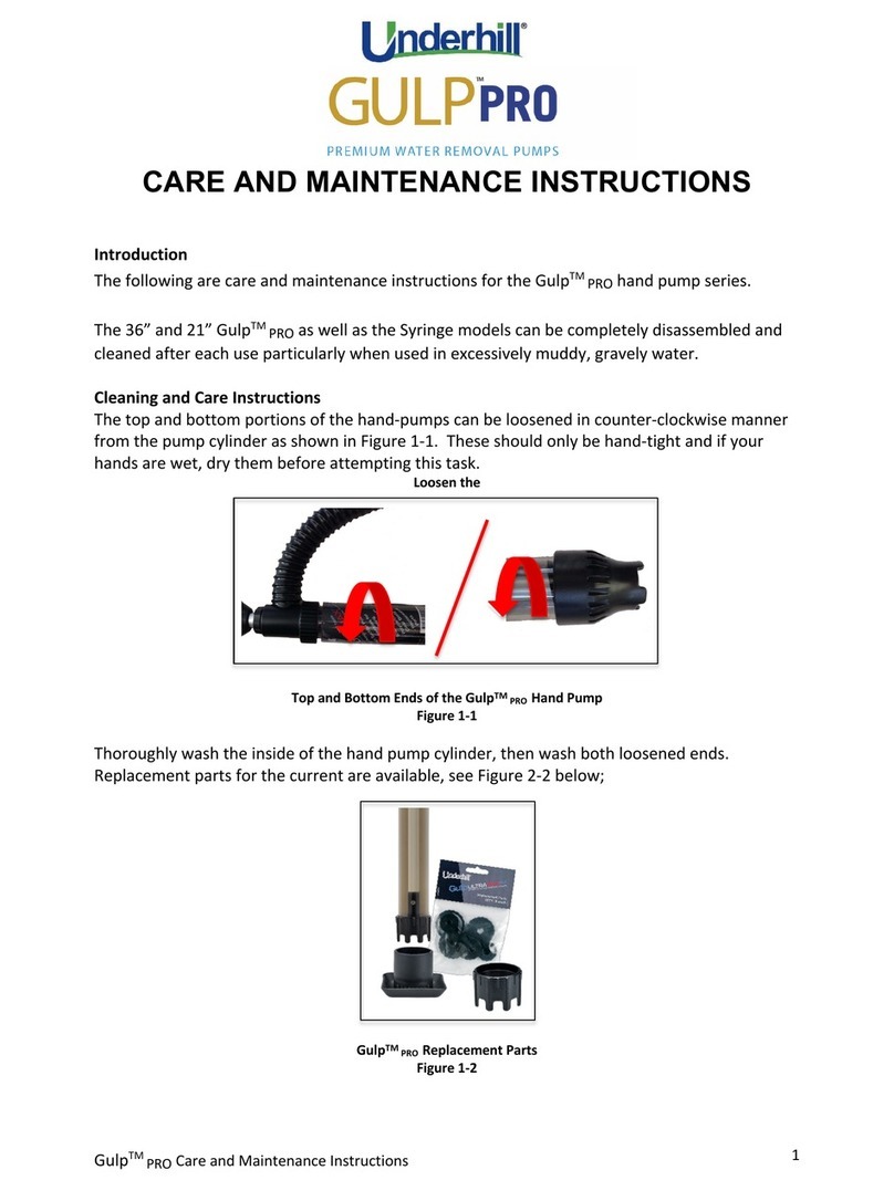 Underhill GULP PRO Care and maintenance instructions