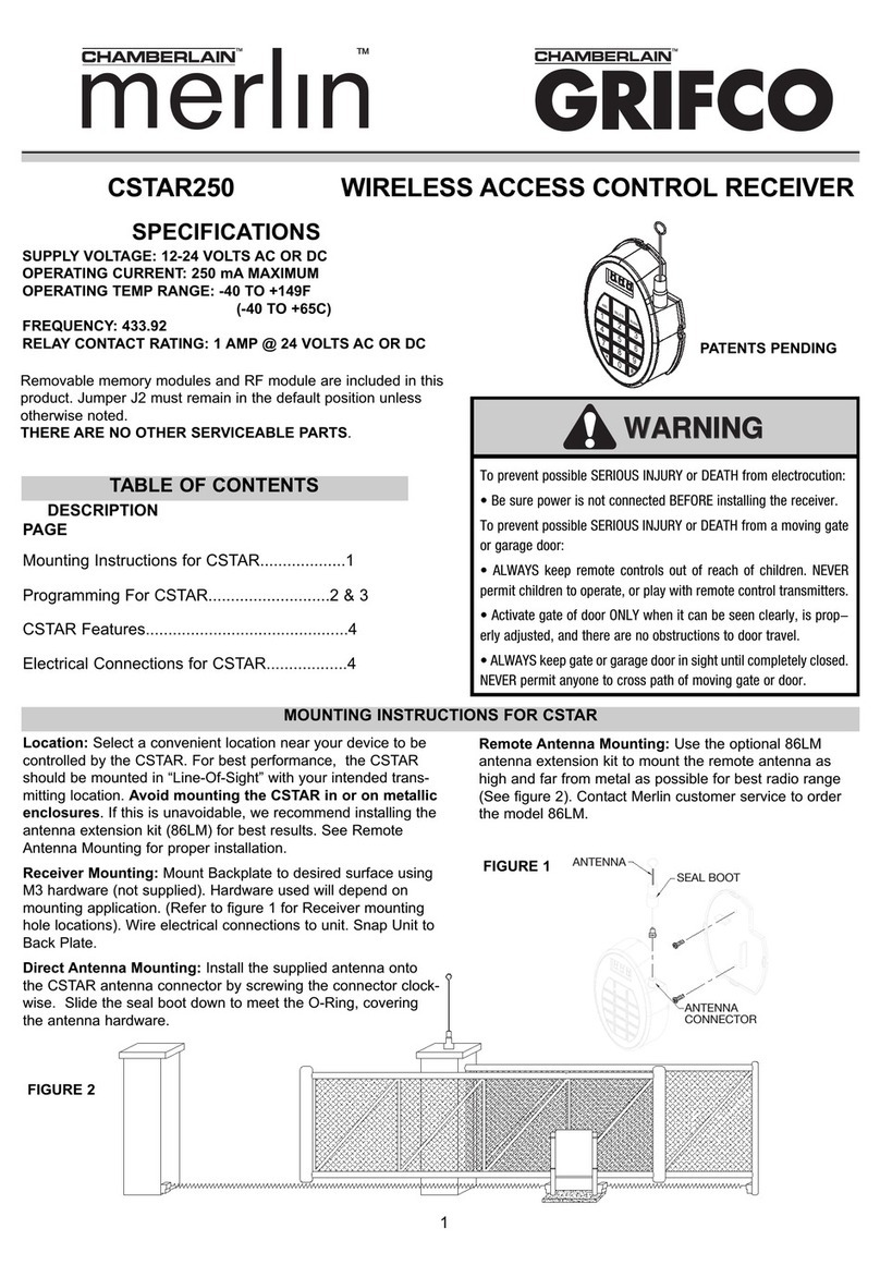 Chamberlain merlin CSTAR250 User manual