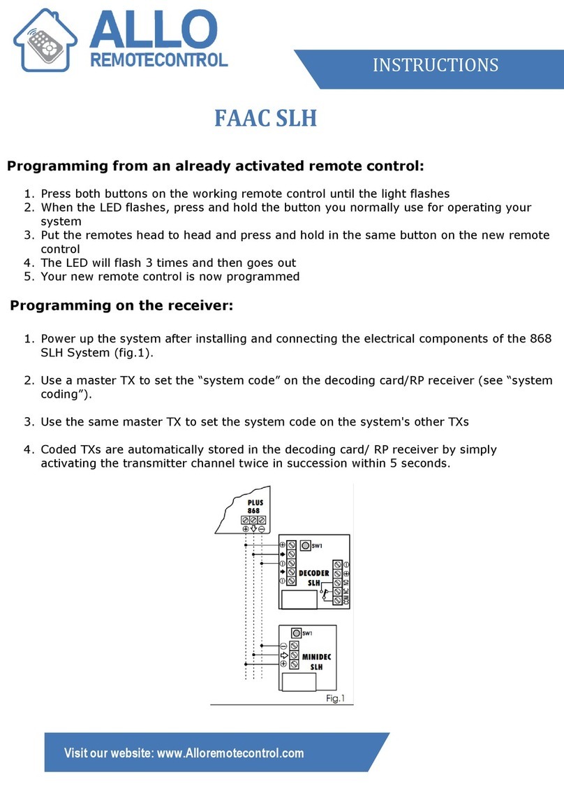 Allo RemoteControl FAAC SLH instructions