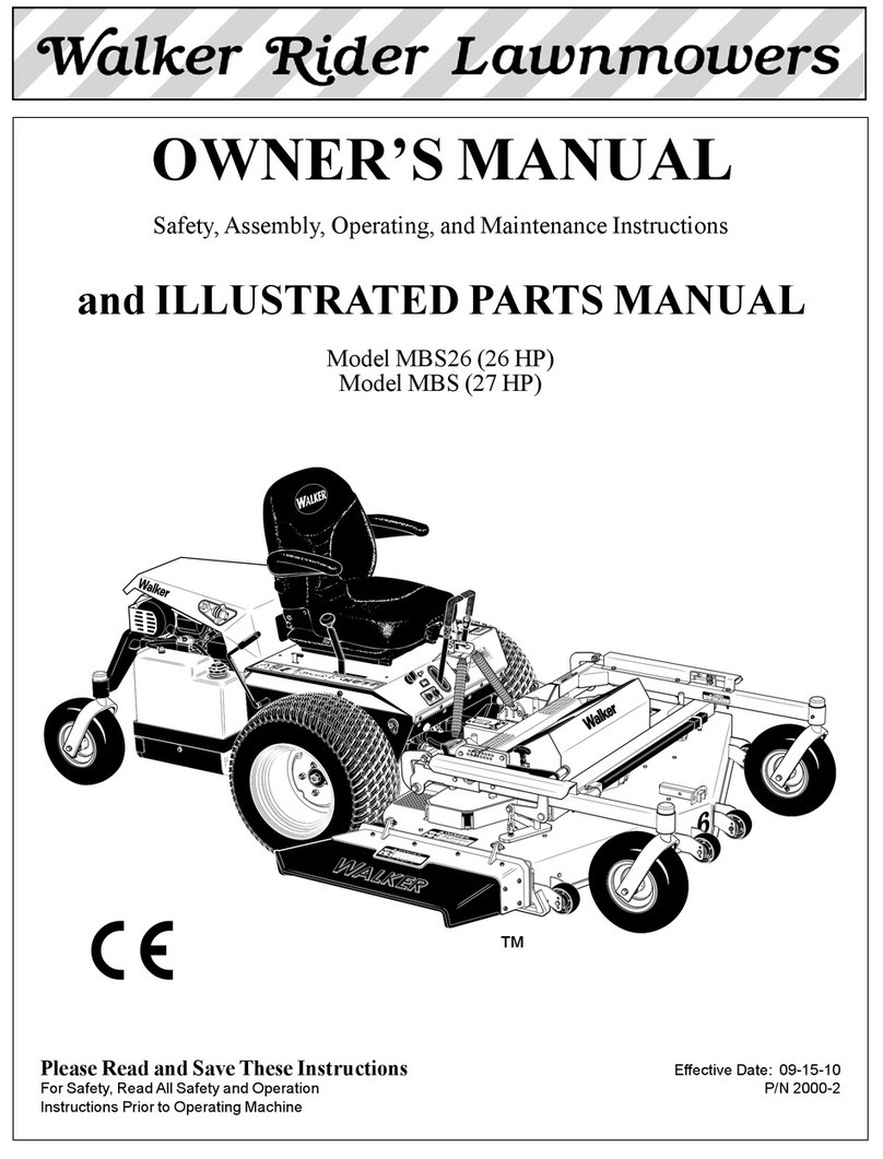 Walker Rider Lawnmowers MBS26 owner's manual