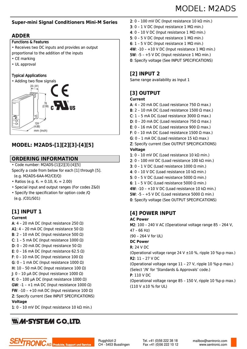 M-system Sentronic Mini-M Series User manual