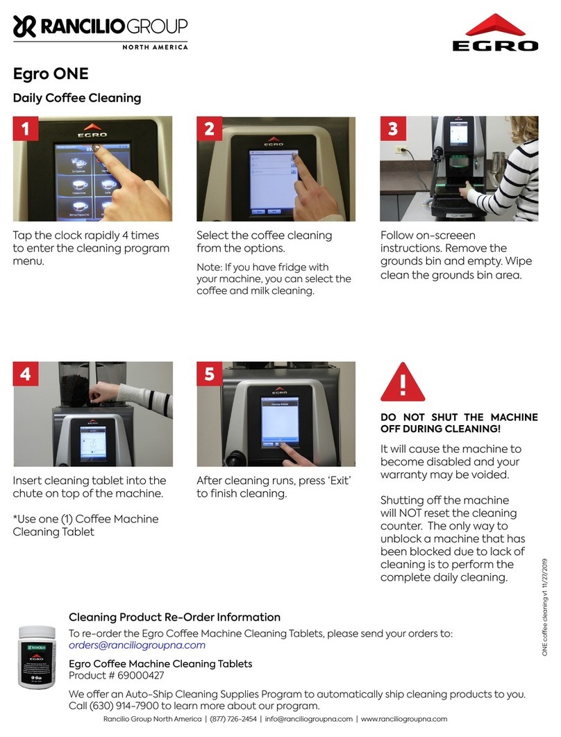 Rancilio EGRO ONE Touch Pure Coffee User manual
