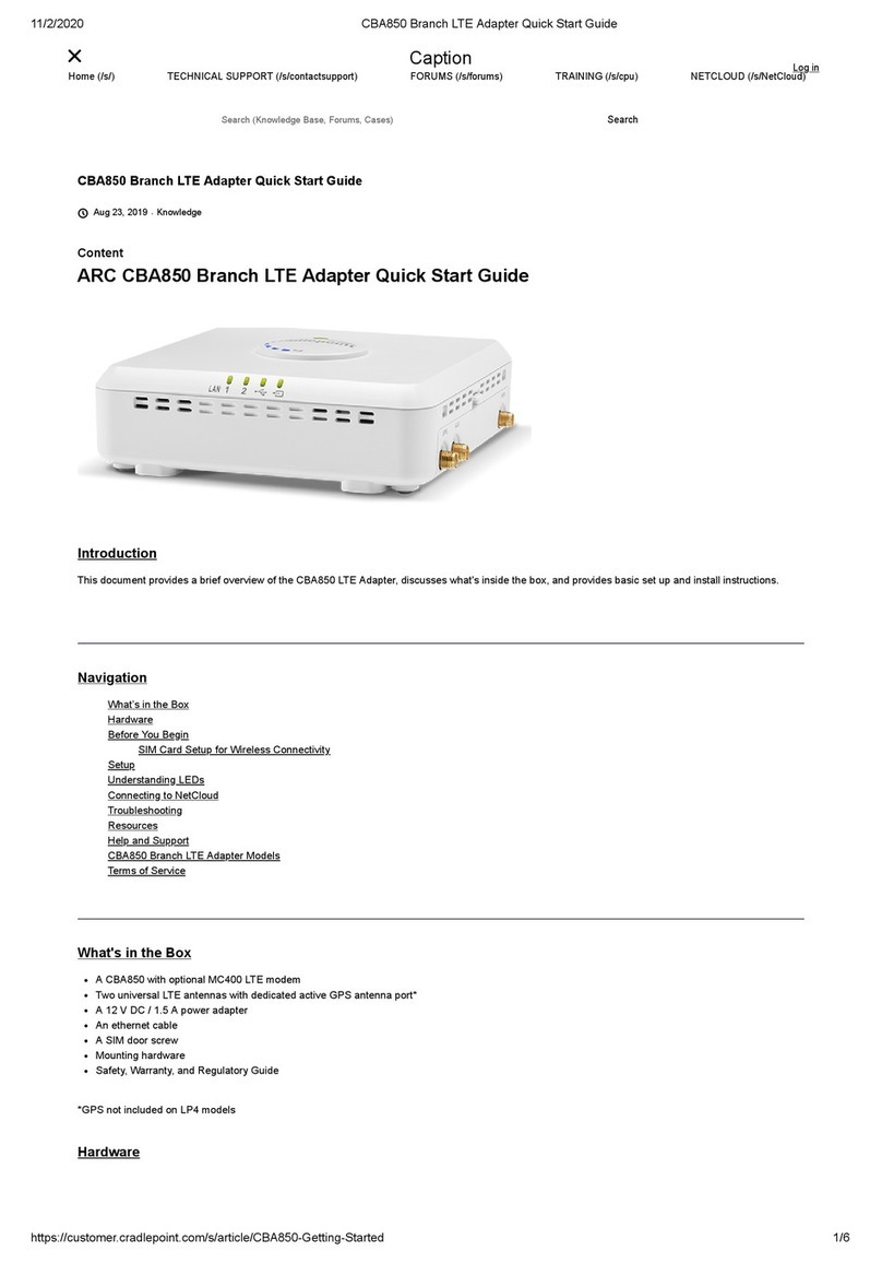 ARC CBA850 quick start guide