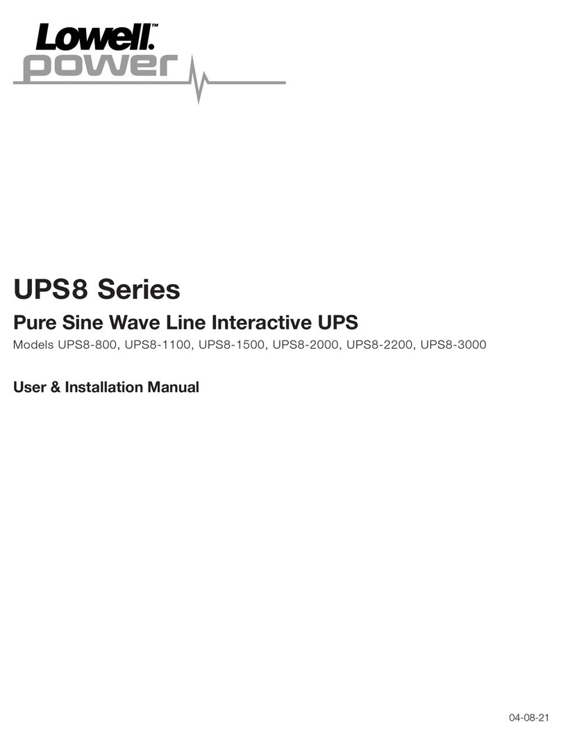 Lowell UPS8 Series User & installation manual