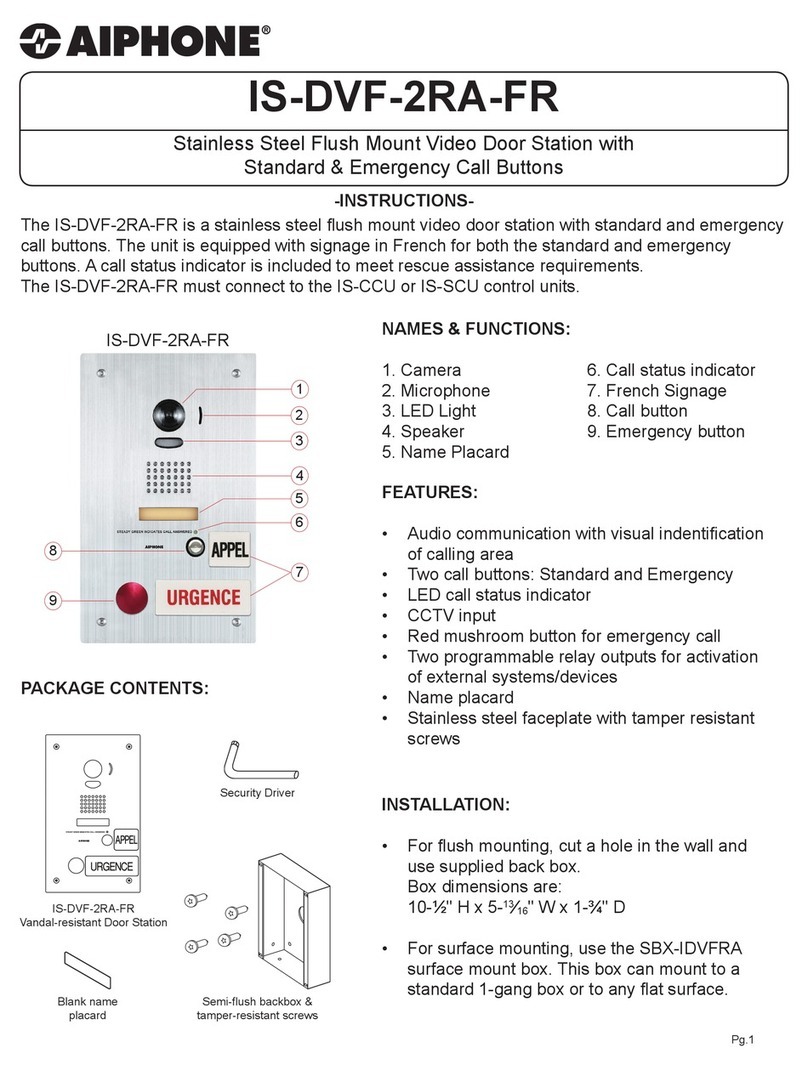 Aiphone IS-DVF-2RA-FR User manual