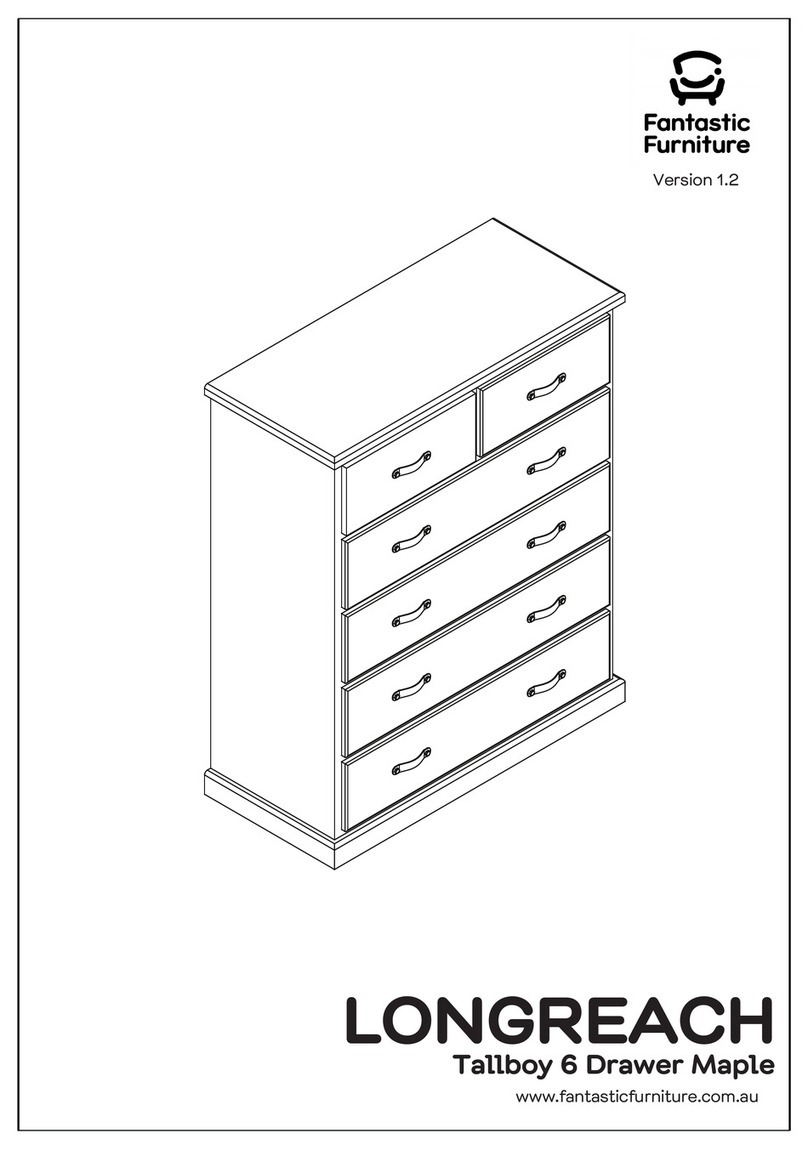 fantastic furniture LONGREACH Tallboy 6 Drawer Maple Assembly instructions