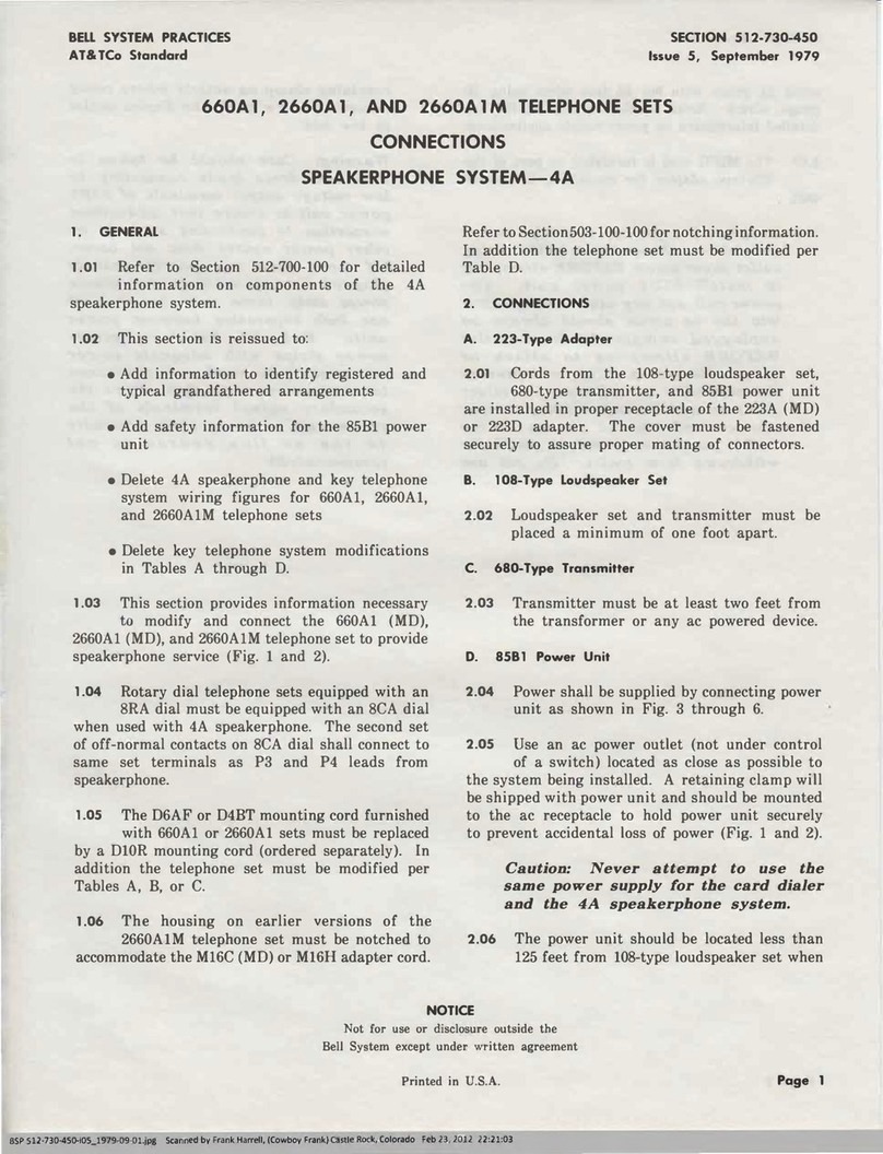 Bell System Practices 660A1 Instruction manual
