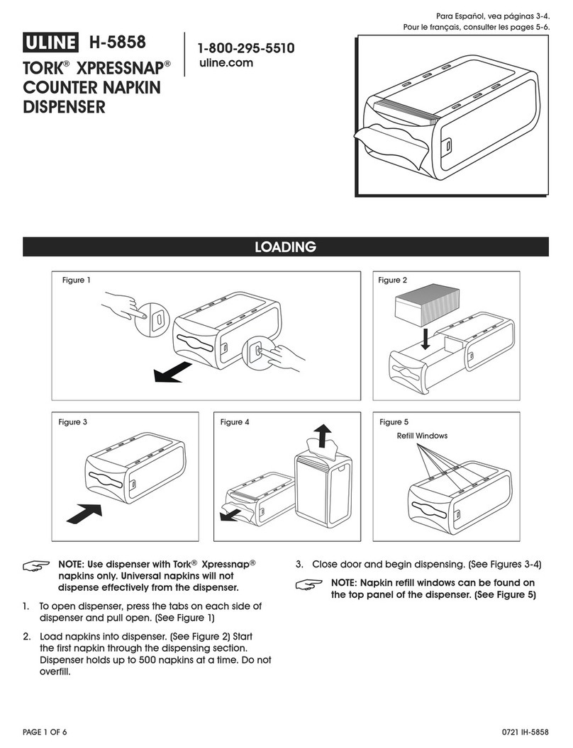 U-Line Tork Xpressnap H-5858 User manual