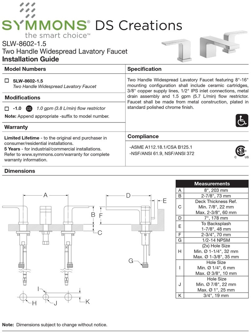 Symmons SLW-8602-1.5 User manual