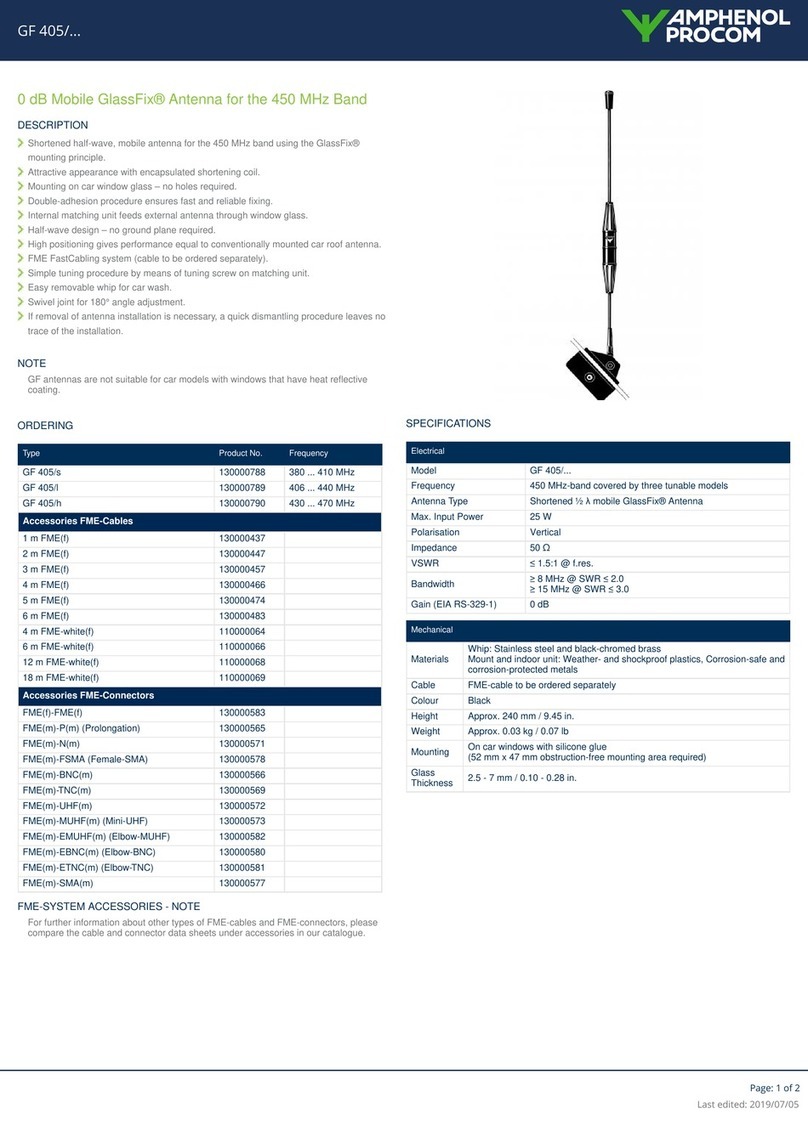 Amphenol Procom GF 405/ Series quick start guide