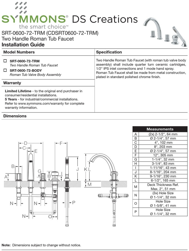 Symmons SRT-0600-72-TRM User manual Symmons SRT-0600-72-TRM User manual