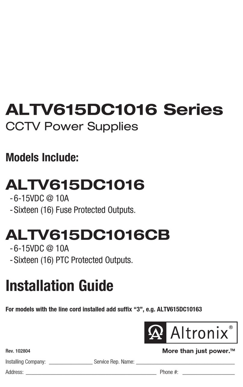 Altronix ALTV615DC1016 Series User manual Altronix ALTV615DC1016 Series User manual
