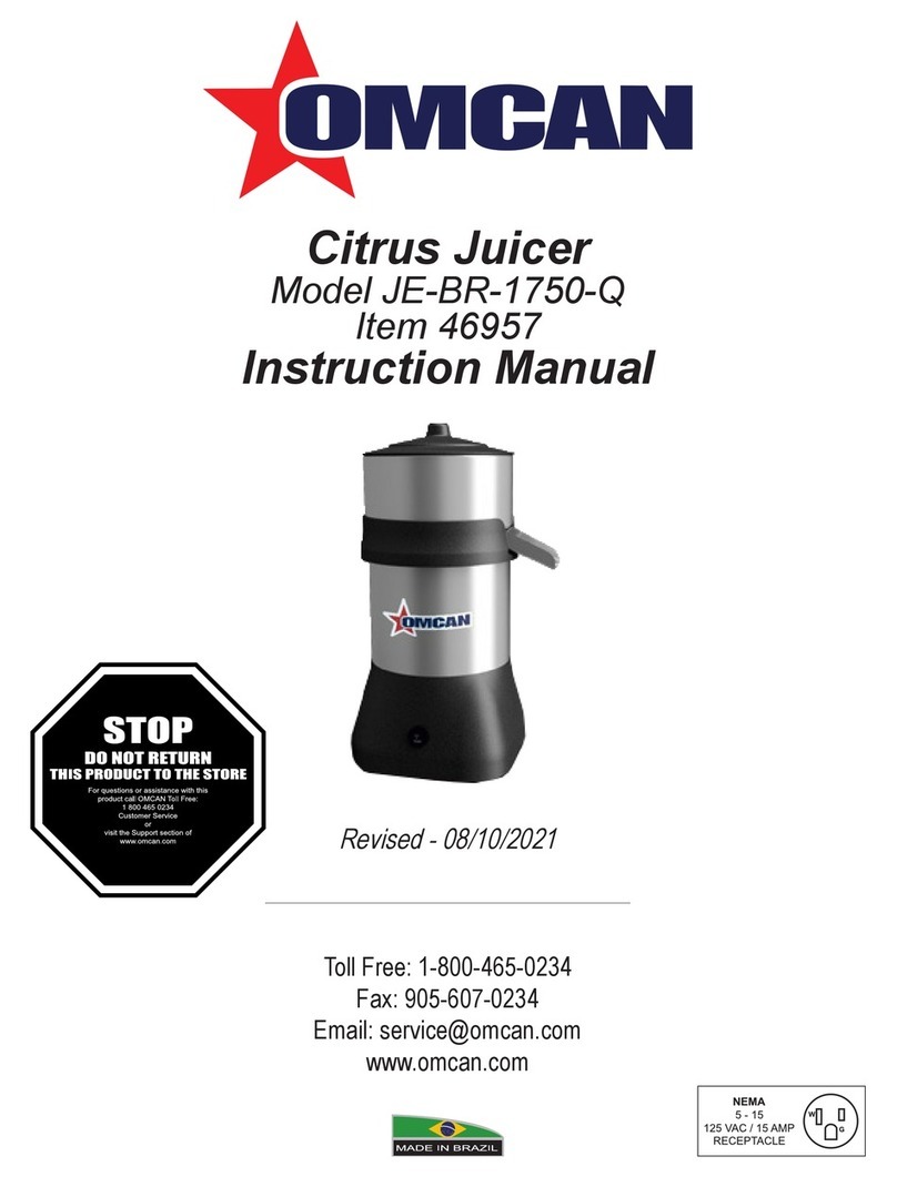 Omcan JE-BR-1750-Q instruction manual