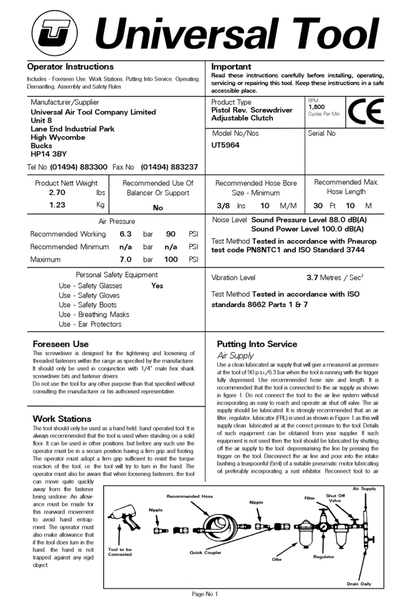 Universal Tool UT5964 Operator instructions
