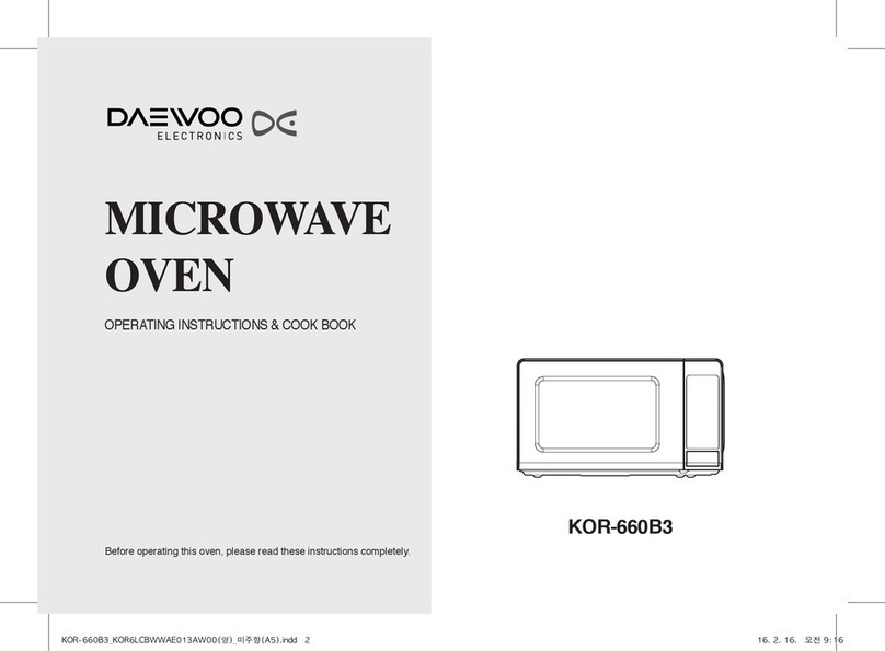 DAEWOO ELECTRONICS KOR-660B3 Operating instructions & cook book