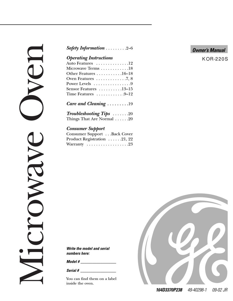 GE KOR-220S User manual