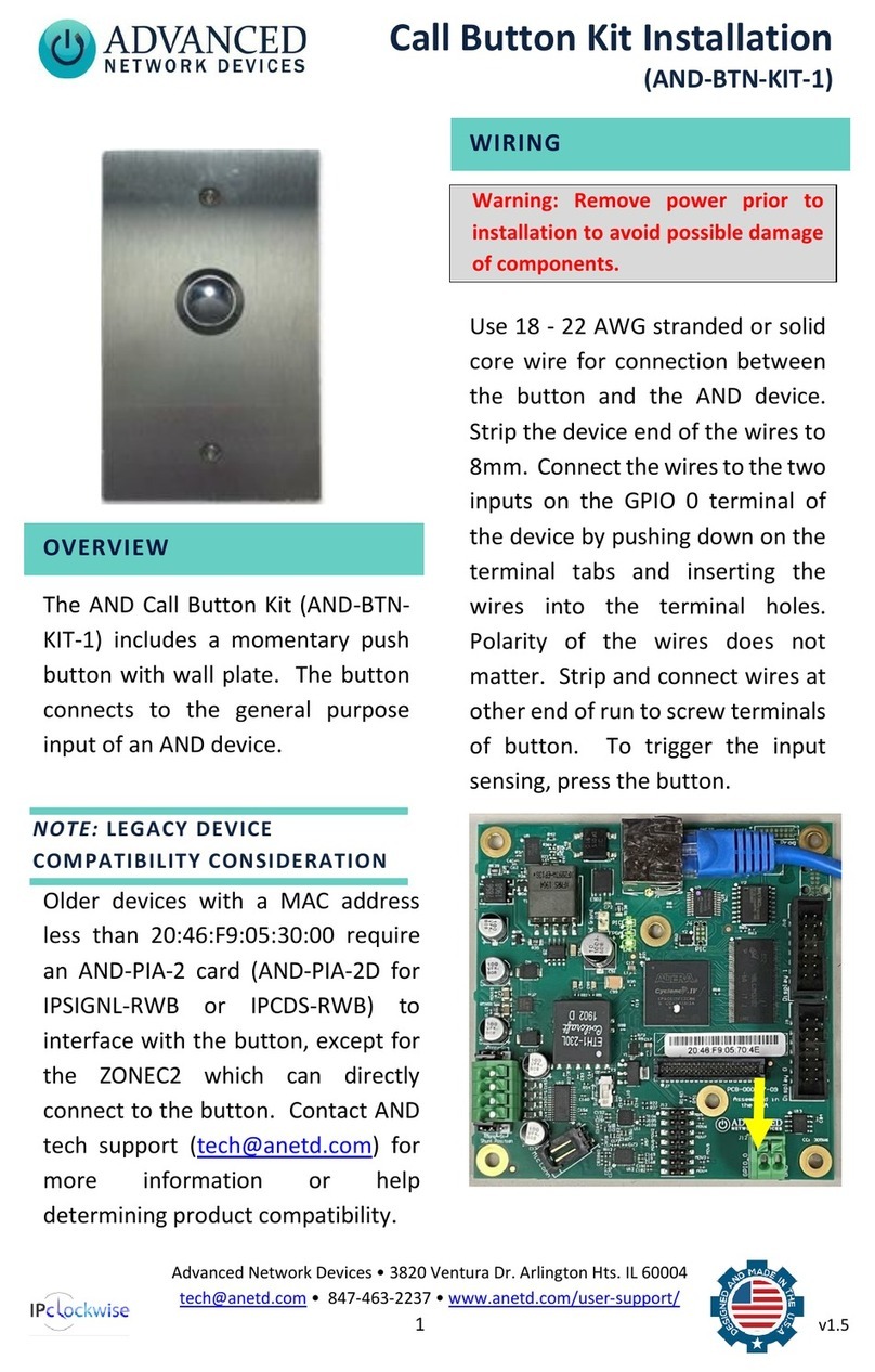 ADVANCED Network Devices AND-BTN-KIT-1 Installation