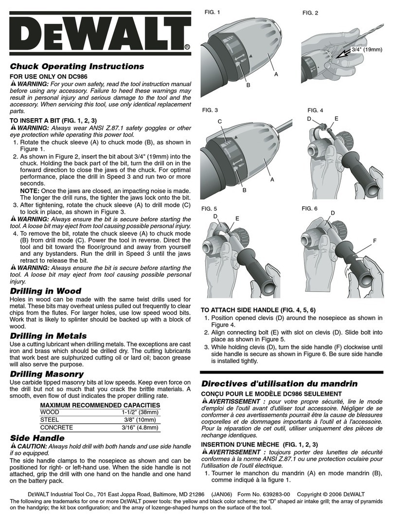 DeWalt DC986 operating instructions