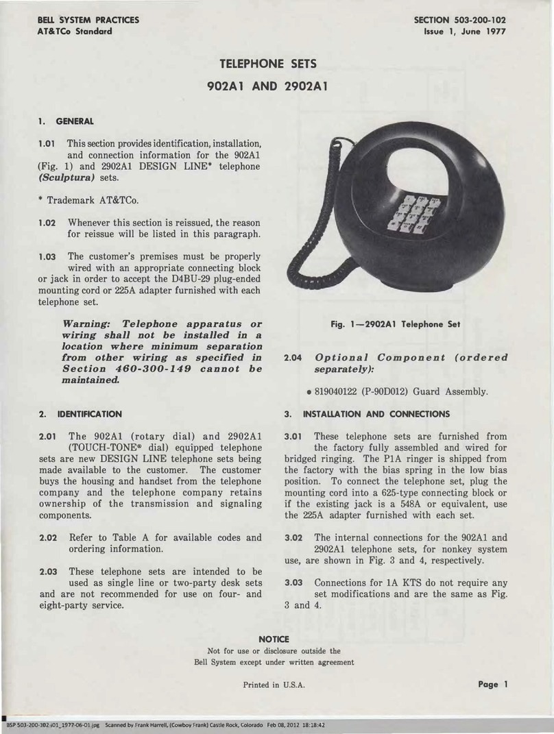 Bell System Practices 902A1 User manual