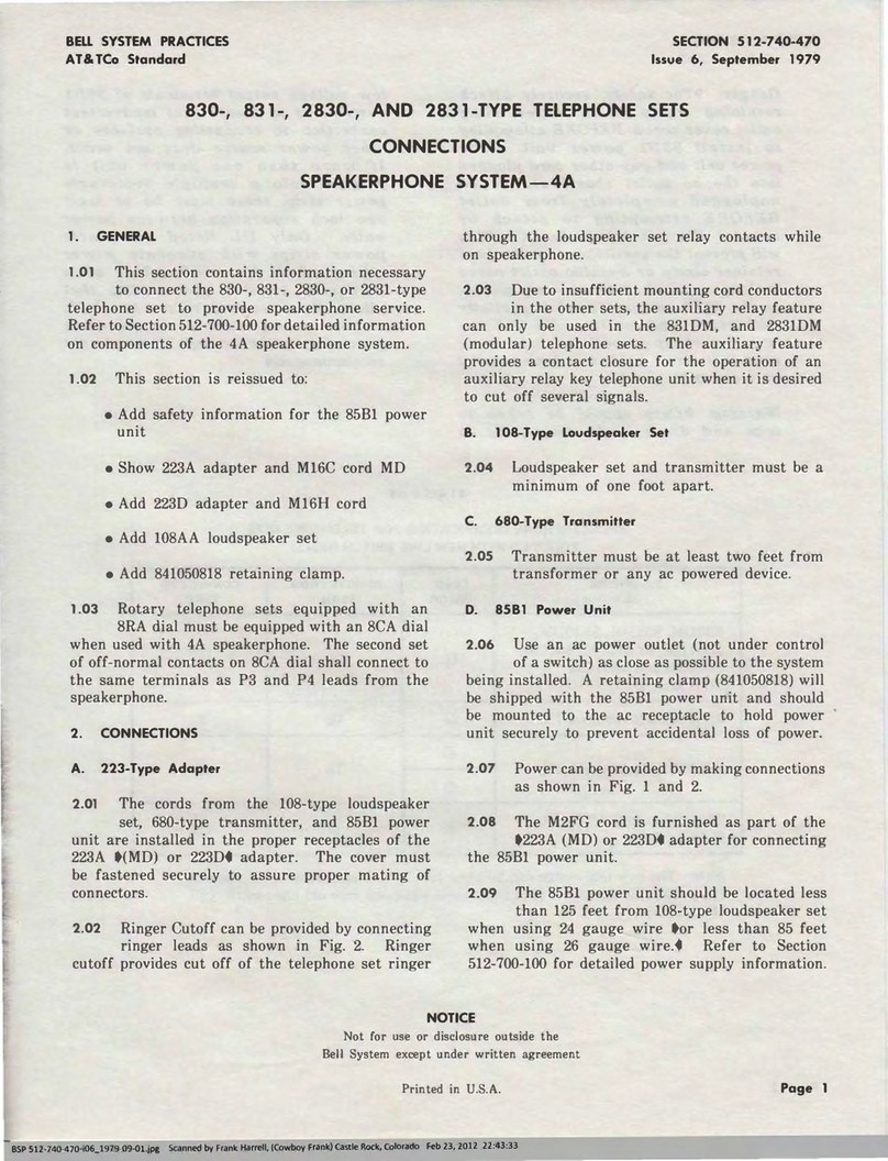 Bell System Practices 830 Connections