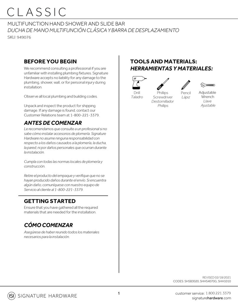 Signature Hardware CLASSIC 949076 User manual Signature Hardware CLASSIC 949076 User manual
