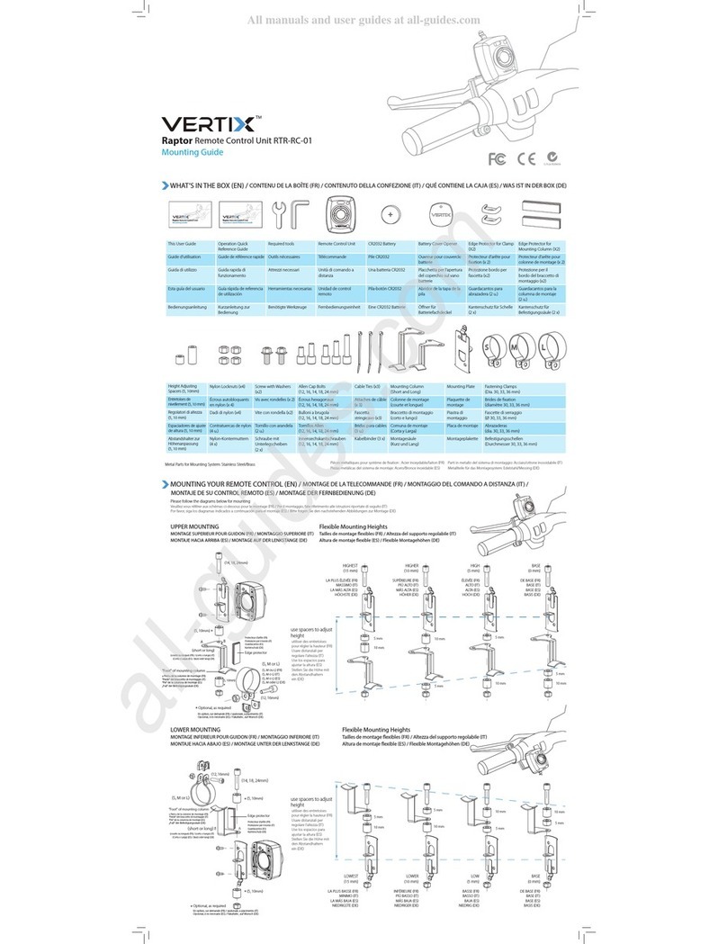 Vertix Raptor RTR-RC-01 Mounting guide