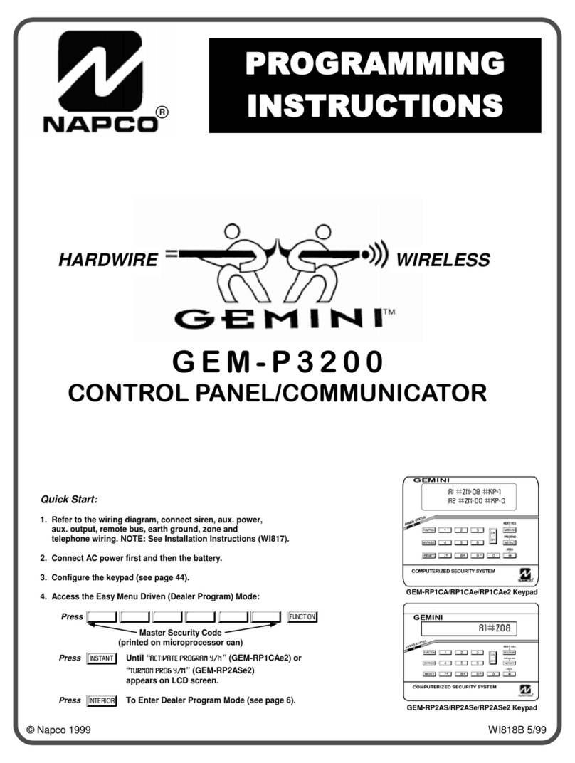 NAPCO Gemini GEM-P3200 Installation manual