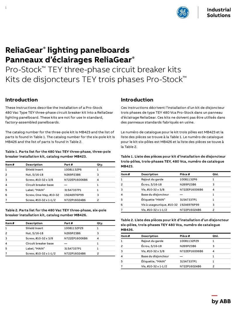 ABB GE ReliaGear Pro-Stock TEY quick start guide