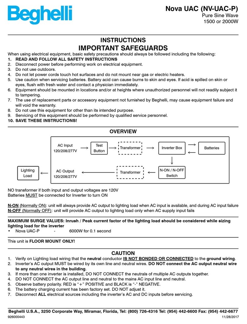 Beghelli Nova UAC User manual