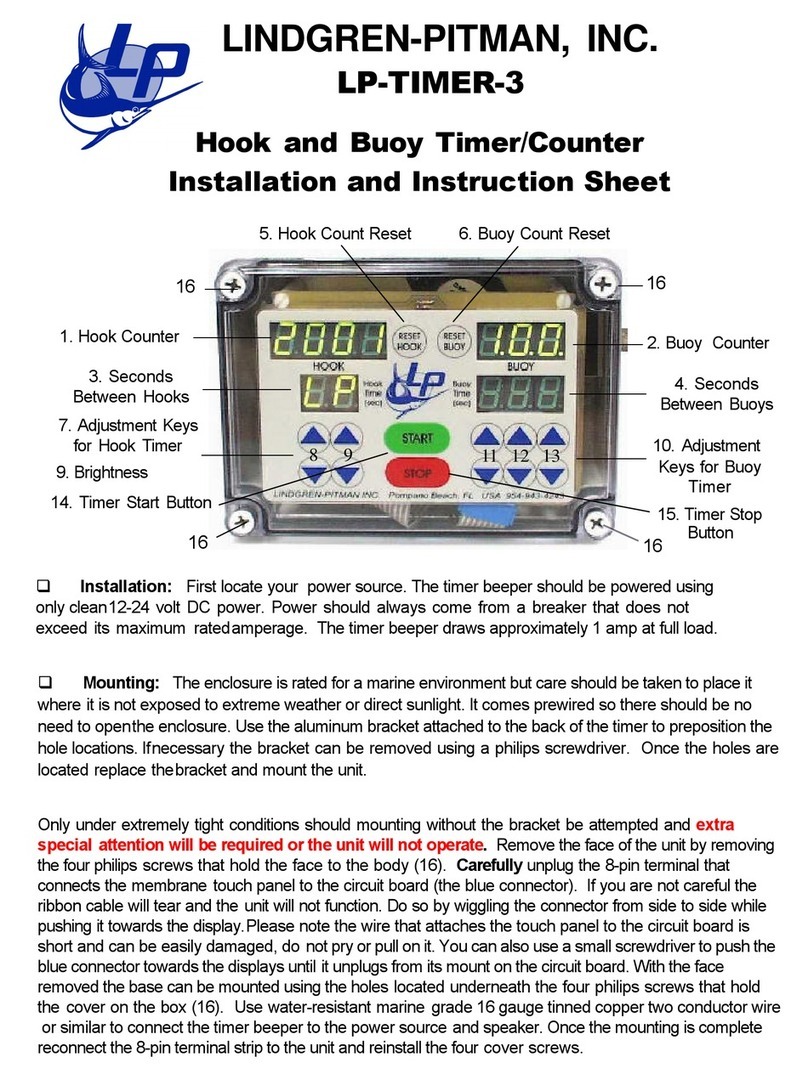 Lindgren-Pitman LP-TIMER-3 Installation and Instruction Sheet