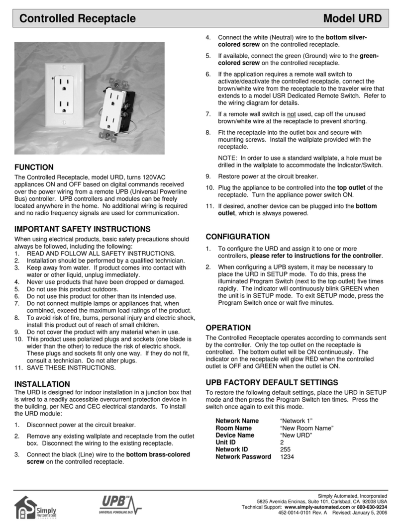 Simply Automated UPB URD quick start guide