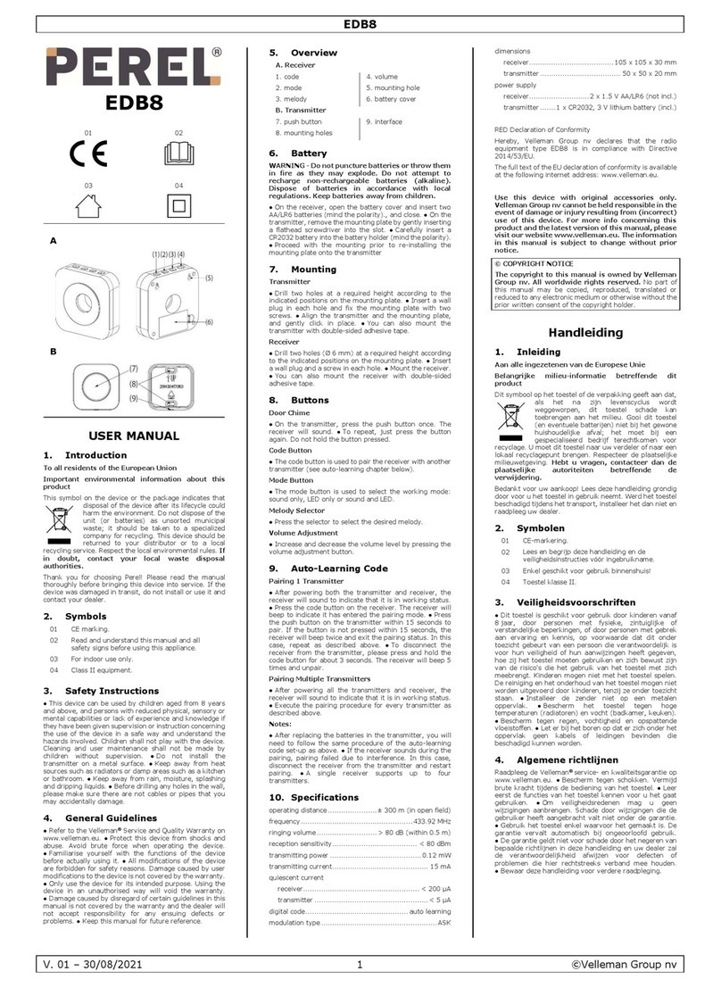 Velleman Perel EDB8 user manual