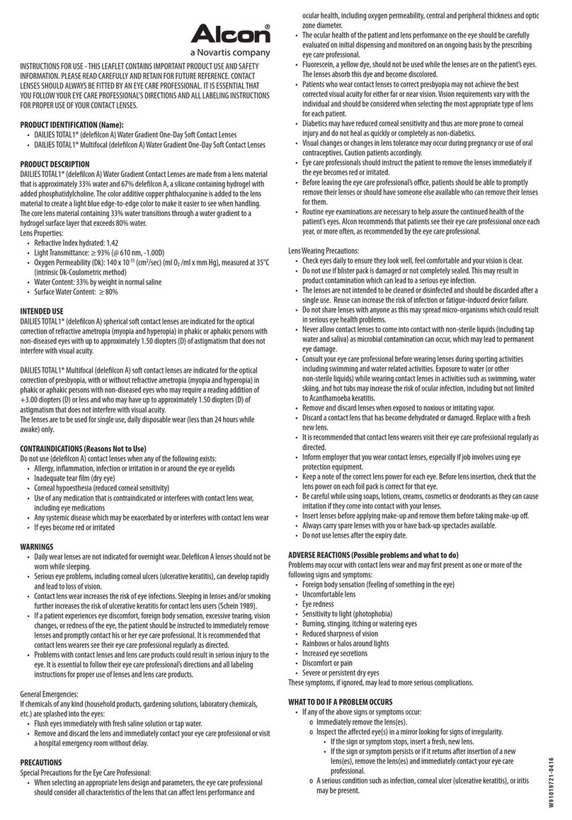 Novartis Alcon DAILIES TOTAL1 Instructions for use