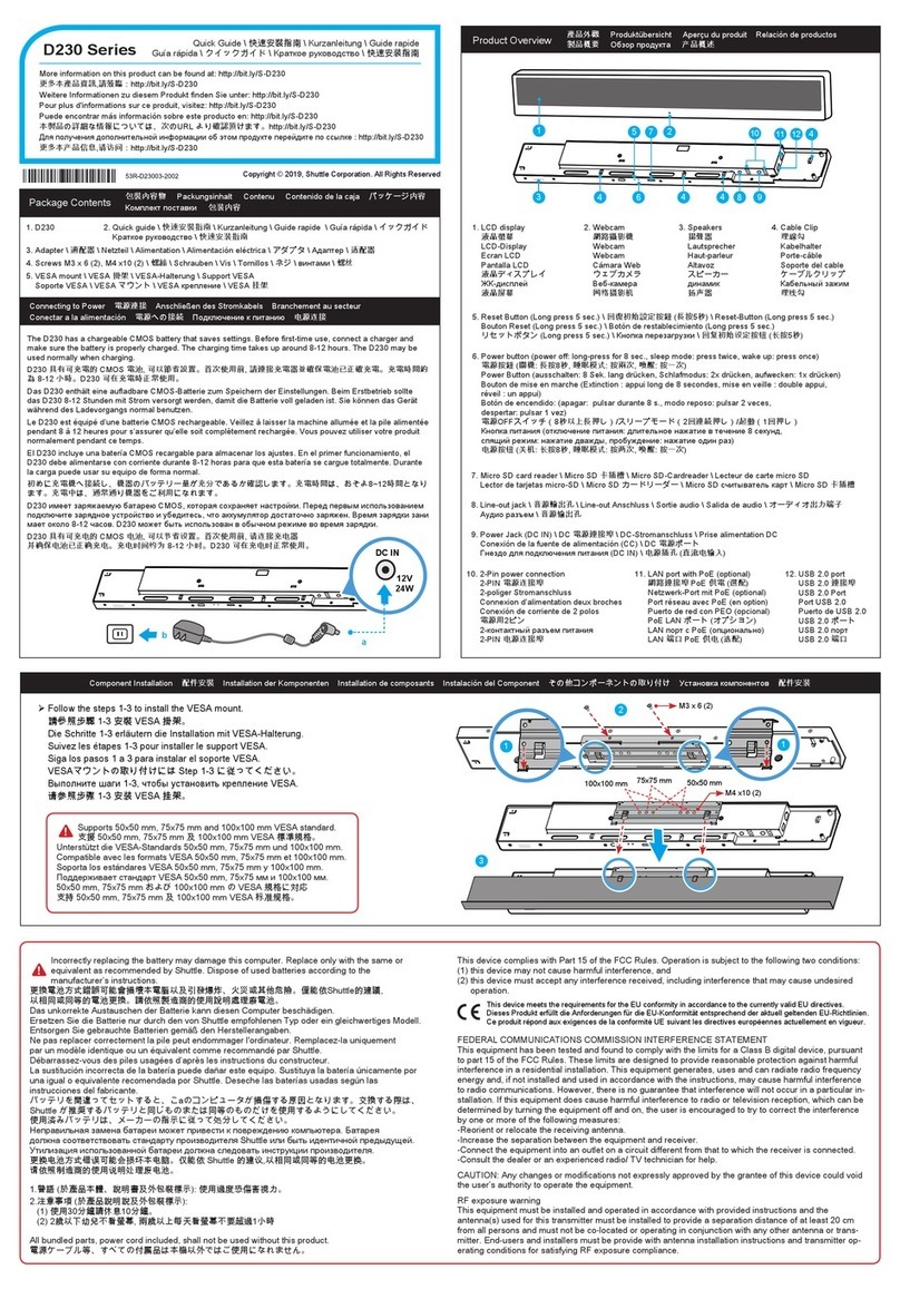 Shuttle D230 User manual