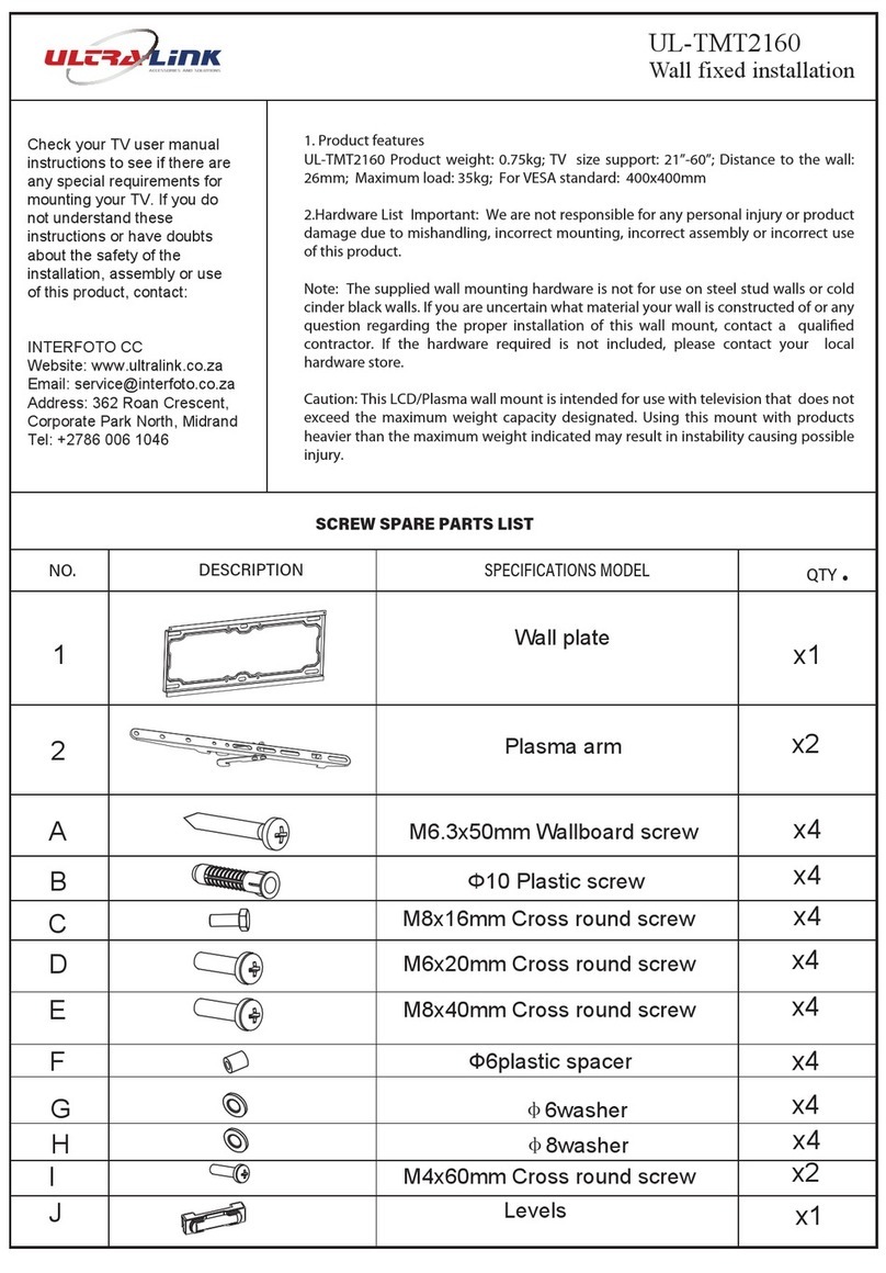 UltraLink Products UL-TMT2160 Installation