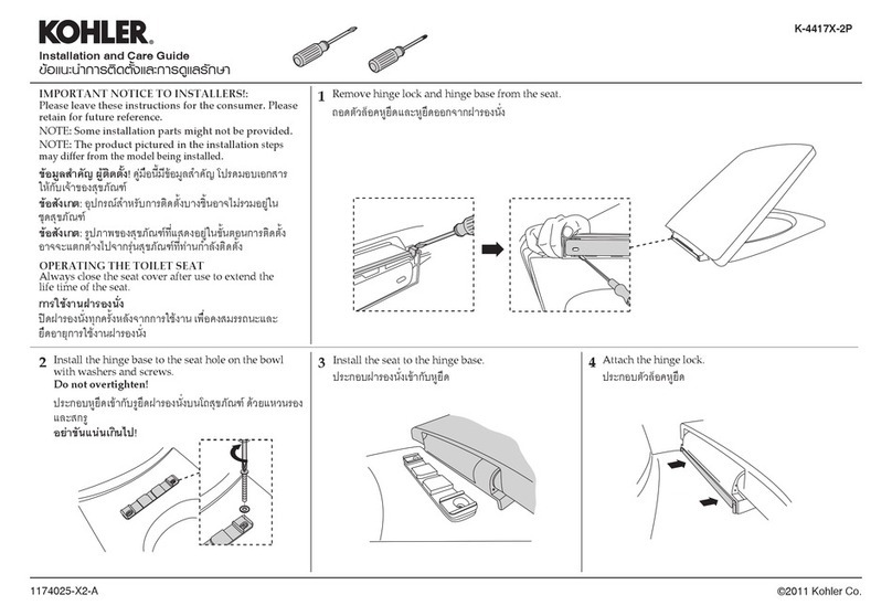 Kohler K-4417X-2P Assembly instructions