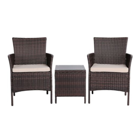 Yaheetech 3Pcs Rattan Conversation Set user manual