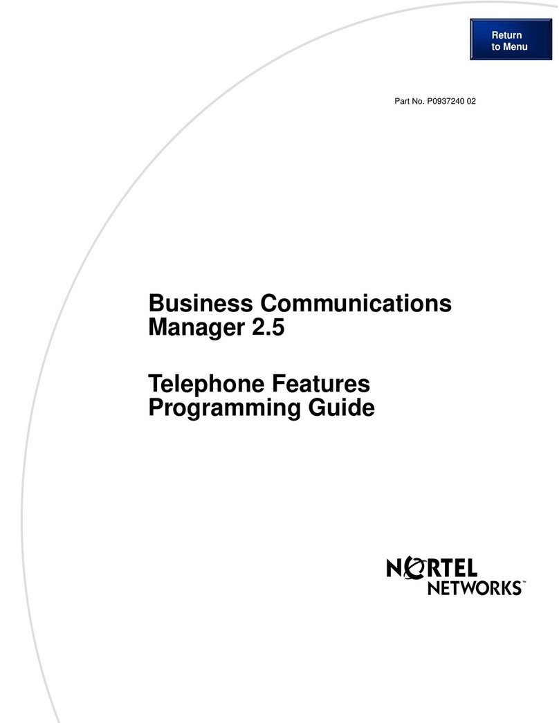 Nortel Business Communications Manager 2.5 Programming guide
