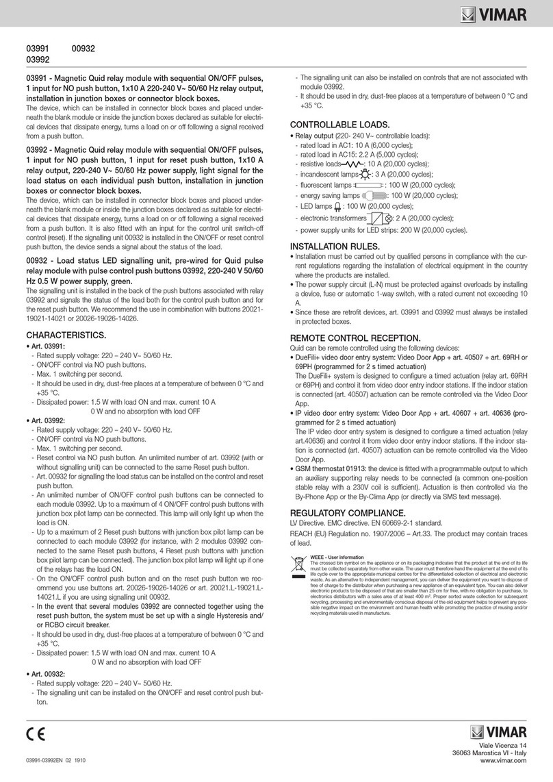 Vimar 03991 User manual