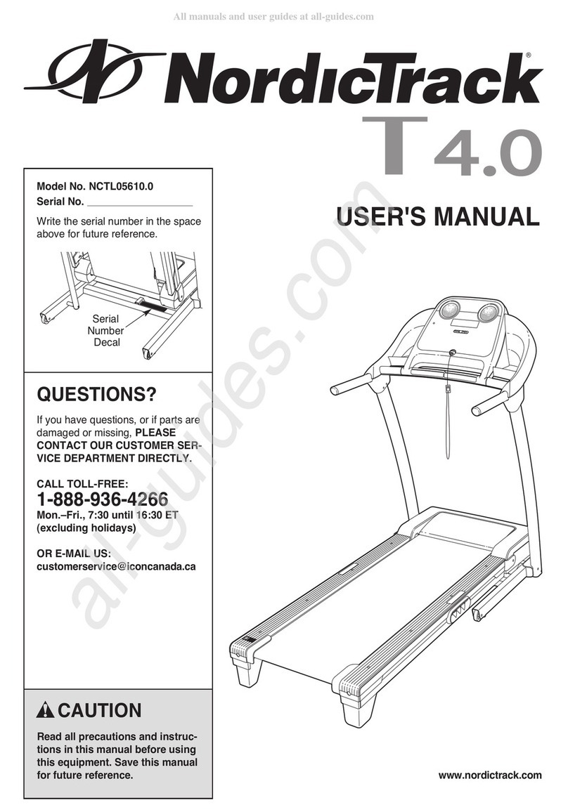NordicTrack T 4.0 Treadmill User manual