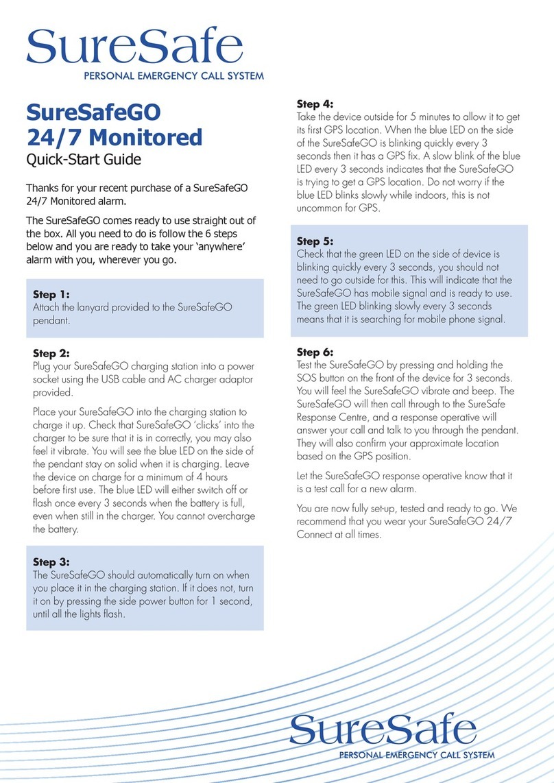 Suresafe SureSafeGO 24/7 Monitored quick start guide